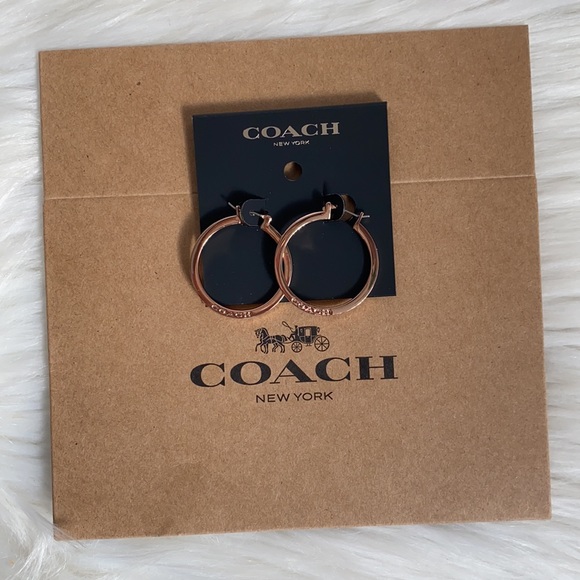 Coach Hoop Earrings RoseGold F73022 - Picture 9 of 10